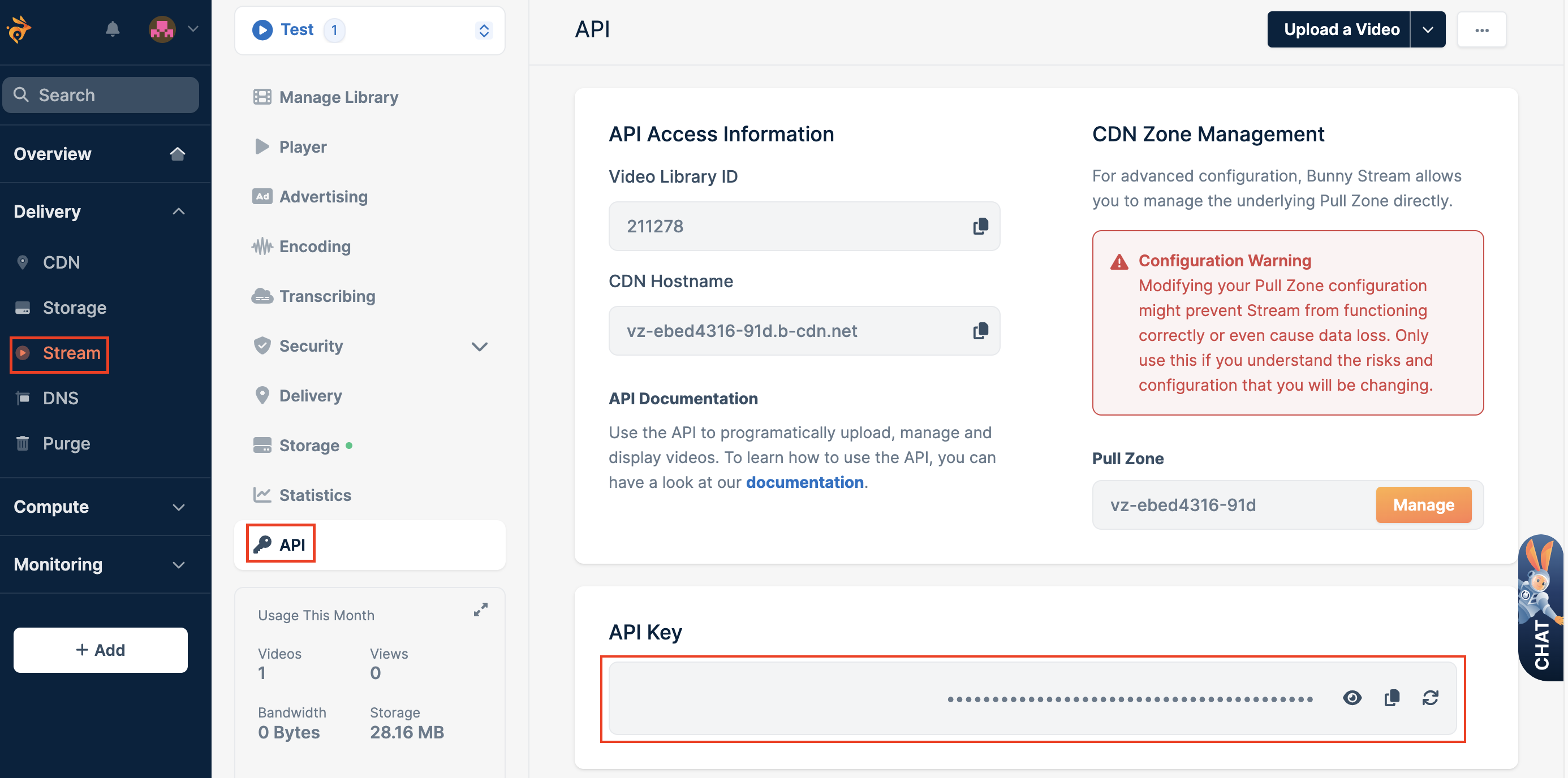 Stream Api Key